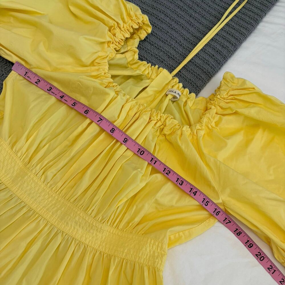 Ulla Johnson Colette Yellow Poplin  Cotton Puff Sleeve Tiered Midi Dress Sz 4 - Picture 8 of 12